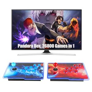 HHU Pandora Box Arcade Game Console 26800 Game Pre-Install,Two Separate Joysticks,Retro Game Machine for TV PC Projector, Supports Up to 4 Players, Full HD Output, Red & Blue