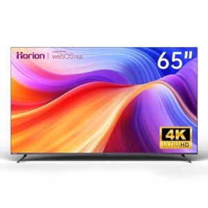HORION 65 Inch Smart TV, 4K UHD LED TV with WebOS 22, Ultra Slim Television with Mega Contrast, HDR10, Dolby Audio, Streaming Live, Compatible with Miracast and Airplay (P6D Series, 2025)