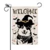 Halloween Garden Flag Corgi Cobweb Bats Double Sided Vertical Welcome Flag Holiday Outdoor Yard Lawn Decorations 12.5 x 18 Inch