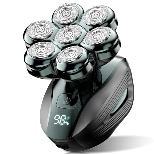 Head Shavers for Bald Men: Upgraded Detachable Head Shaver – IPX7 Waterproof Electric Razor for Men – 7D LED Display Rechargeable Grooming Kit with Type-C Charge