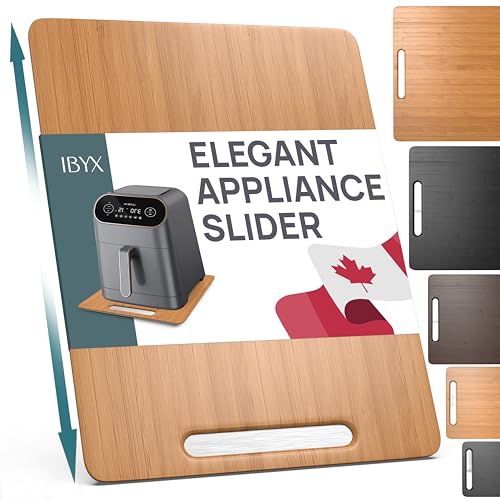 Ibyx Elegant Sliding Tray for Your Coffee Maker & Heavy Kitchen Appliances – Sturdy, Slides Easily from Under The Cabinet (Natural, 12βW x 16βD)