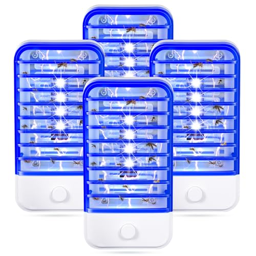 Indoor Bug Zapper 4 Pack, Electronic Mosquito Zapper Plug in Ultimate Mosquito Killer Lamp,Fruit Fly Traps Indoor for Home,Bedroom, Living Room,Office Insect Trap