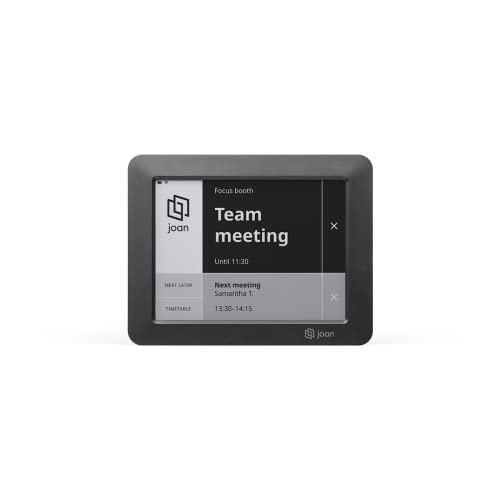 Joan 6 Black: Wireless E Ink Touch 6-Inch Display Meeting Scheduler – Smart Office Organizer, Calendar Sync