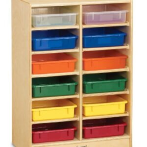 Jonti-Craft 12 Paper-Tray Mobile Storage with Colored Paper-Trays