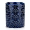 KOOV Kitchen Utensil Holder, Large Utensil Holders for Countertop, 6 x 7 Inches Ceramic Utensil Crock, Deep and Stable, Cooking Utensil Holder, Embossed Pattern (BLue)