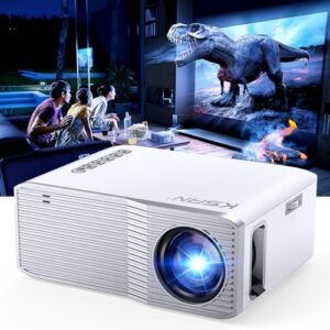 KSAN Projector, Mini Projector with WiFi and Bluetooth, 240 ANSI Portable Movie Projector for Outdoor Use, Native 1080P Bedroom Video Projector Compatible with Phone/TV Stick/PC/PS5