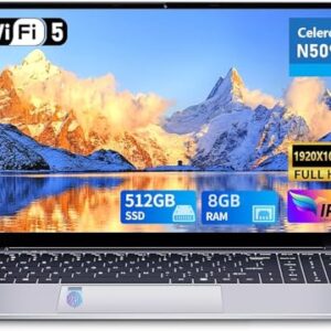 KUU 15.6 inch Laptop, Gaming Laptop, 8GB RAM 512GB SSD, Celeron N5095 Processors, Full HD 1920 x 1080, Supports 180 Angle Opening, WiFi 2.4G+5G,BT 4.2