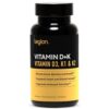 LEGION Vitamin D+K Natural & Effective Formulation – Vitamin D3, K2 & K for Immunity Boost – K1, K2 & D3 Vitamin Supplement to Boost Bone Density and Health – Vitamin K2 & K1 for Heart Support