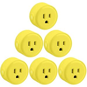 LITEdge Smart Plug Work with Alexa, Mini Smart Outlet Wifi Plug Google Home Assistant Voice Control, No Hub Required, Only Supports 2.4GHz Network, Timer Function, ETL Listed, Yellow Finish, Pack of 6
