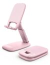 Lamicall Pink Phone Holder, Desk Accessories – Rose Gold Pink Office Cell Phone Stand, Desktop, Office Desks Accessories, Desk Decor for Women, for iPhone, 4-8” Phone