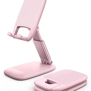 Lamicall Pink Phone Holder, Desk Accessories – Rose Gold Pink Office Cell Phone Stand, Desktop, Office Desks Accessories, Desk Decor for Women, for iPhone, 4-8” Phone