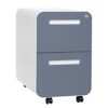 Laura Davidson Furniture Stockpile 2 Drawer Mobile File Cabinet with Lock – Under Desk Metal Filing Cabinet, Legal/Letter File Folders, Wheels and Stationary Feet, Pre-Assembled, Coastal Blue