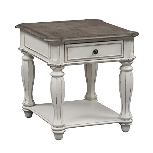 Liberty Furniture Industries Magnolia Manor End Table, W24 x D28 x H24, White