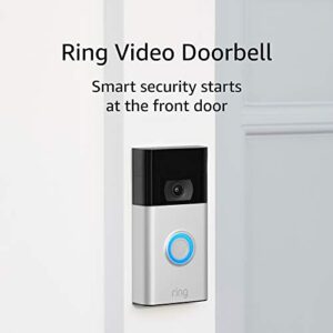 Like-New Ring Video Doorbell – 1080p HD video, improved motion detection, easy installation – Satin Nickel
