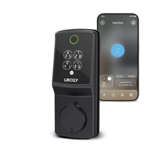 Lockly Smart Lock Secure Pro, Fingerprint Door, Keyless Entry, Built-in Wi-Fi Deadbolt, PIN Genie Keypad, Smart Front Door Lock, App Remote Control, Auto Lock, Easy Installation