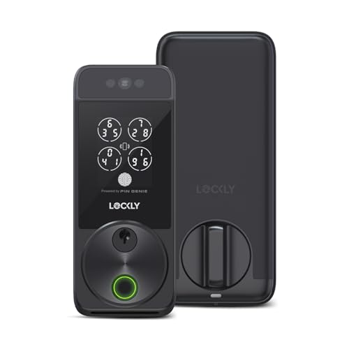 Lockly Visage Zeno Series Smart Lock, Facial Recognition & Fingerprint Keyless Entry Door Lock, Built-in Wi-Fi Deadbolt with Apple Home Key, PIN Genie Keypad, App Remote Control, Easy Installation