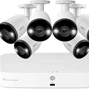 Lorex Fusion 4K Security Camera System w/ 3TB NVR – 8 Channel PoE Wired Home Security System w/ 6 Metal Cameras – Smart Motion Detection, Warning Alarm, 2-Way Audio, Color Night Vision, Weatherproof