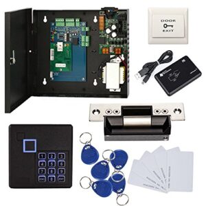MENGQI-CONTROL Keypad Reader North American Heavy Duty Strike Lock Access Control System for Gym Center Sports Club Fitness Cente or Home/Office Entrance Security Kits Phone APP Remotely Open Door