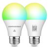 Matter WiFi Smart Light Bulbs Compatible with Alexa/Siri/Apple Home/Google Home/SmartThings, 2.4GHz WiFi Only, A19 E26 Light Bulb 60W Equivalent 800LM 9W, ETL Listed,2PC