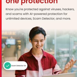 McAfee+ Advanced Unlimited Devices 2025 | Cybersecurity – Antivirus Software, Secure VPN, Identity Monitoring, Personal Data Cleanup, Scam Protection | 1-Year Subscription with Auto-Renewal | Download