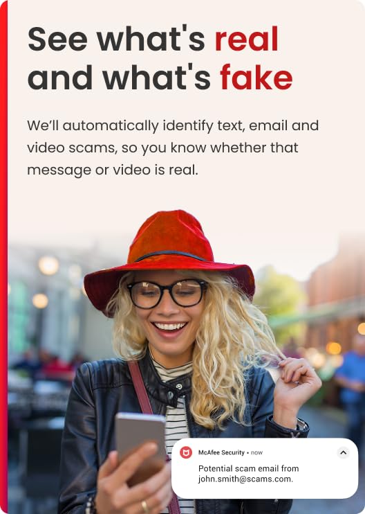 McAfee Total Protection 5-Device 2025 | Security Software Includes Antivirus, Secure VPN, Scam Protection, Identity Monitoring | 1-Year Subscription with Auto-Renewal | Download