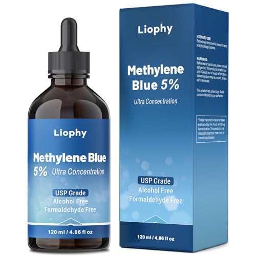 Methylene Blue Pharmaceutical Grade 5%, USP Grade Dietary Supplement for Human Heavy Metals Tested, No Formaldehyde, 4.06 fl oz