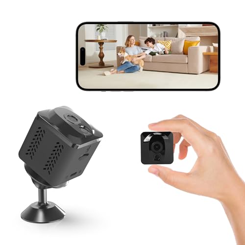 Mini Cameras with Cloud/SD Storage,Wireless Security System for Home Surveillance – Motion Detection,Night Vision,24/7 Monitoring(Black)
