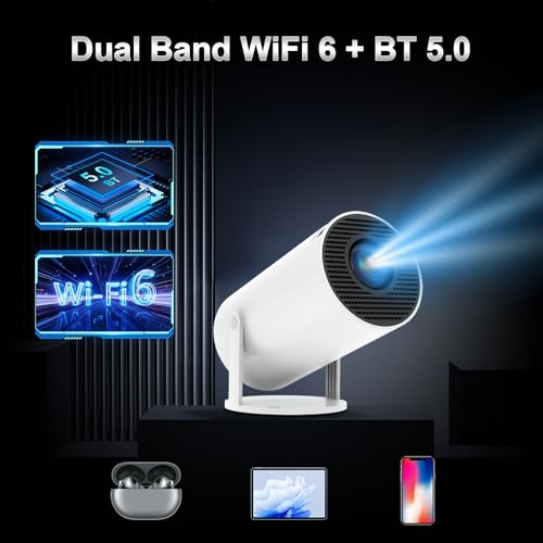 Mini Projector with WiFi and Bluetooth, 4K Supported Native 1080P FHD Portable Projector with Android 11, 180° Rotatable and Aut Level Correction Outdoor Projector for Laptop/ Smartphone/ TV Stick - Image 4