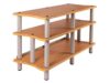 Monolith Double-Wide XL 3-Tier AV Stand – 300 lbs Weight Capacity Per Shelf, Organize and Display Your AV Components, Home Theater or Entertainment System, Maple
