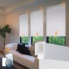 Motorized Automatic Blinds – Cordless Roller Shades with Remote Control, Smart Blinds (White, 34 x 72)