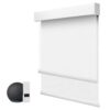 Motorized Day and Night Dual Smart Blind for Window with Valance Rechargeable Motor,Blackout Roller Shade Custom Size,with Valance Suitable for Home,Office (Full Blackout White)