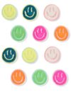 Mymazn 12Pcs Fridge Magnets Cute Refrigerator Magnets, Colorful Magnets for Whiteboard Cabinet Locker, Resin Smile Face Decorative Magnets for Classroom Kitchen Office
