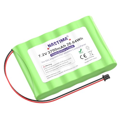 NASTIMA NIMH Battery Replacement for ADT DSC IMPASSA 9057 SCW9055 SCW9057 BH7236-SS 17000145 17000152 Wireless Home Security System | 7.2V 3700mAh