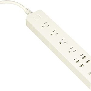 NEXXT Smart Surge Protector Power Strip with USB, 4 USB Ports and 4 Power outlets Plug Extender. Ideal for Computers, Home Theatre, Appliances, Office Equipment, Cellphones. 6ft-Power Cord