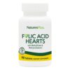 Natures Plus Folic Acid Hearts (Methylfolate) – 400 mcg, 90 Vegetarian Tablets – with Vitamin B6 & Vitamin B12 (as Methylcobalamin) – Gluten-Free – 90 Servings
