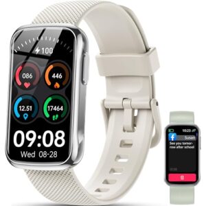 OUKITEL Fitness Tracker – Smart Watches for Women Men, 24/7 Heart Rate, Sleep Monitor, Tracker 120 Sports Modes Activity Trackers Smartwatch for Android iPhone(White & Green Bands Included)