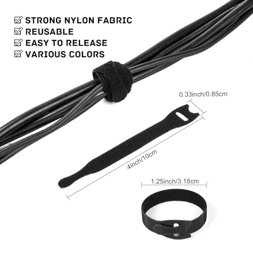 OneLeaf 180PCS Valuable Wire Organizer 4Inch Reusable Cable Ties with Hook and Loop, Colorful Fastening Cord Ties Wire Management for Home, Office, Data Centers, and Electronics, 5 colors - Image 3