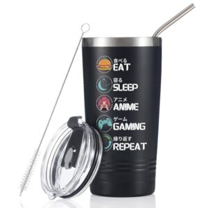 Onebttl Anime Gifts For Men, Women, Boys – 20oz/590ml Double Wall Vacuum Insulated Stainless Steel Tumblers Cups – Birthday Kawaii Gifts for Anime Lovers – Gaming