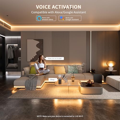 PAUTIX CCT Smart IC COB LED Strip Lights,UL Listed 15ft Addressable Super Bright 2700K-6500K Color Chasing,CRI 90+ Dimmable Tape Light,Work with Alexa/Google,for Cabinets,Home,Office Lighting Projects - Image 5