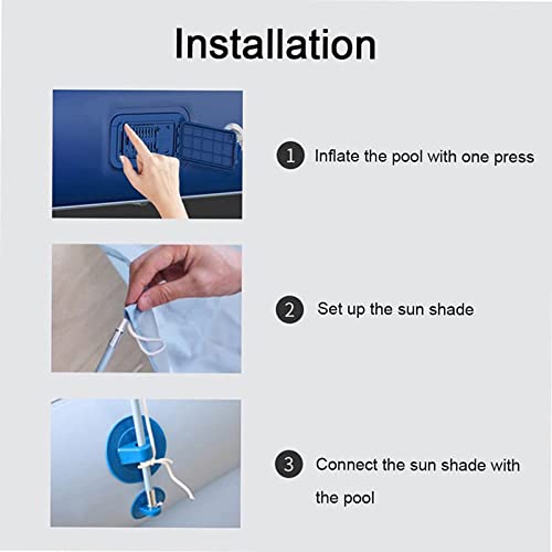 Paddling Pools Large Removable Pools for Family 3 Layer Automatic Inflatable Swimming Pool for Ocean Ball PVC Bath (Size : L) (One Color M) (One Color Large) - Image 5