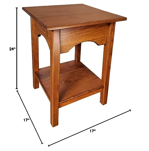 Peaceful Classics 2-Tier Side Table - Living Room Tables, Living Room Furniture, End Table and Night Stands for Bedside, Bedroom Side Table, Small End Tables with Shelf for Storage and Décor, (Cherry) - Image 3