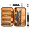 Precision Screwdriver Set, 130 in 1 Screwdriver Kit with 120 Screwdriver Bits Repair Tool Kit, Magnetic Screwdriver Set for Repair Computer, Smart Phone, Household Appliances, Game Console (Orange)