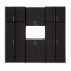Prepac Elite Functional 6-Piece Garage Cabinets and Storage System Set I, Simplistic Garage Closet Shop Cabinets 16″ D x 96″ W x 89″ H, Black, BRSX-1018-6M