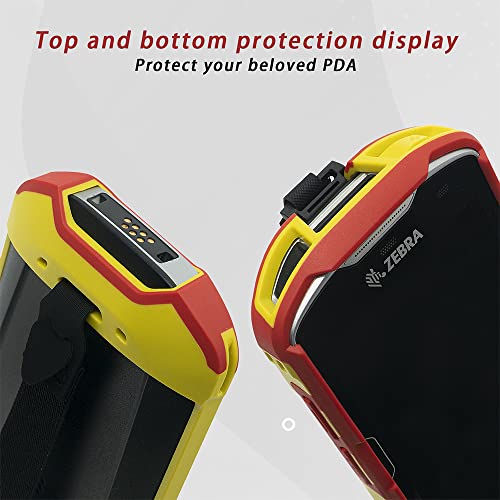 Protective Cover Bumper Case Rugged Boot with Hand Strap for Zebra TC51 TC510K TC52 TC56 TC57 (Red+Yellow) - Image 5