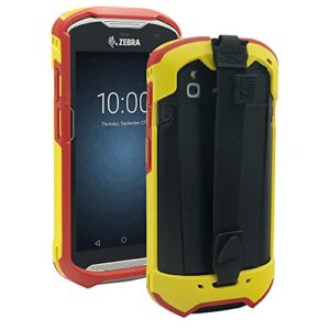 Protective Cover Bumper Case Rugged Boot with Hand Strap for Zebra TC51 TC510K TC52 TC56 TC57 (Red+Yellow)