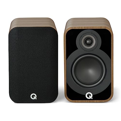 Q Acoustics 5020 Bookshelf Speakers Pair Holme Oak – 5″ Mid/Bass Driver, 1″ Tweeter – Stereo System for Home Theater Entertainment Center, Surround Sound System for TV/Record Player