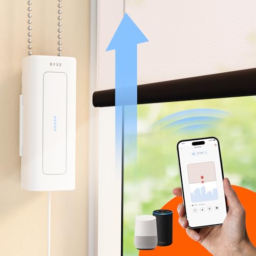 RYSE SmartShade + Wired Plug | Retrofit Existing Blinds to Increase Accessibility | Convert Shades into Electric Shades | Motorized Window Shades | Control with RYSE Smartphone App