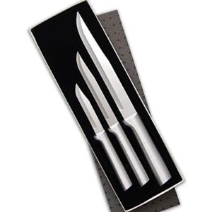 Rada Cutlery 3-Piece Housewarming Knife Gift Set, Made in USA, Silver Handles
