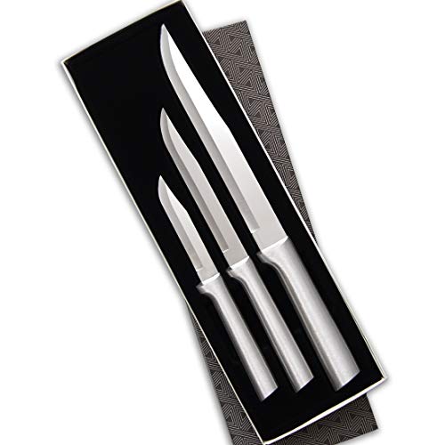 Rada Cutlery 3-Piece Housewarming Knife Gift Set, Made in USA, Silver Handles