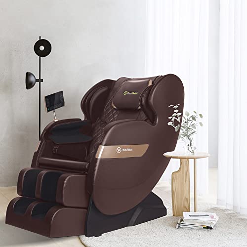 Real Relax 2025 Full Body Massage Chair of Dual-core S Track,Shiatsu Massage Recliner of Zero Gravity with APP and LCD Control,Lower Back and Calf Heating,Bluetooth,Home or Office Use,Brown - Image 3